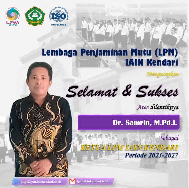 Dr. Samrin, M.Pd.I - Ketua LPM (2023-2027)